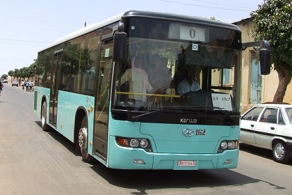ZMPT brand new bus - Aaget Street Edaga Arbi Asmara Eritrea.