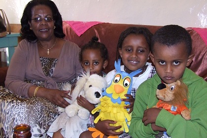 Mebrat and her nieces and nephew - Edaga Arbi Asmara Eritrea.