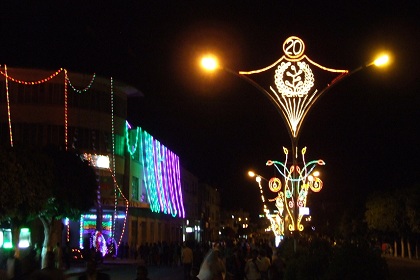 Illuminated Cinema Roma - Semaetat Avenue Asmara Eritrea.