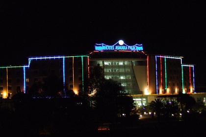 Illuminated Asmara Palace Hotel - Airport Road Asmara Eritrea.