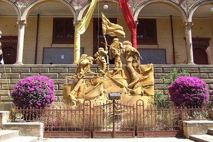 Independence Day decorations - Harnet Avenue Asmara Eritrea.
