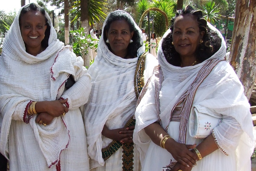 Terhas, Almaz and Mebrat - Expo compound Asmara Eritrea.