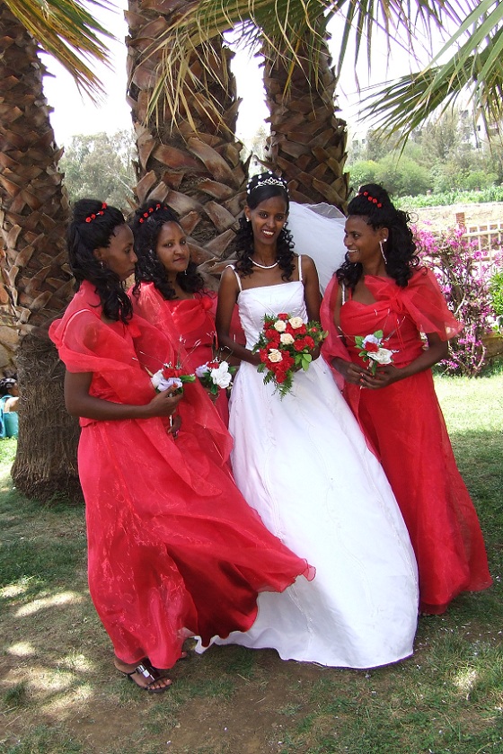 Photo session in the garden of the Asmara Palace Hotel.