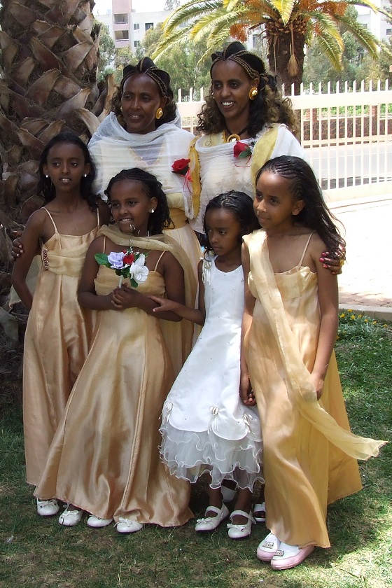 Photo session in the garden of the Asmara Palace Hotel.