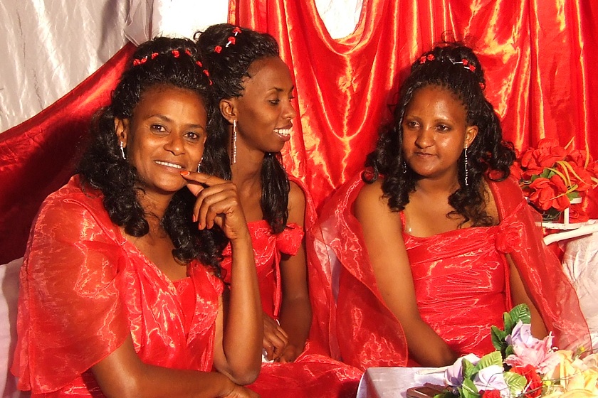 Brides maids at the wedding feast - Edaga Arbi Asmara.