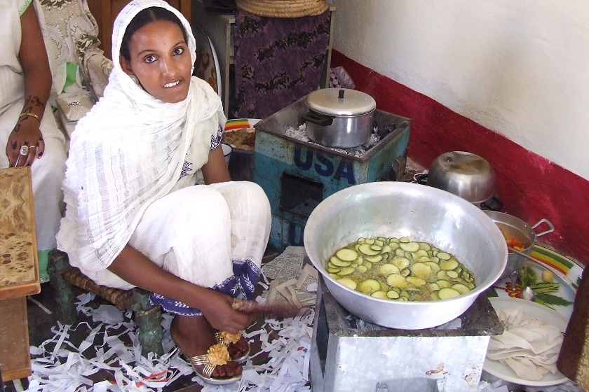 Fresh cooking at the wedding feast - Edaga Arbi Asmara.