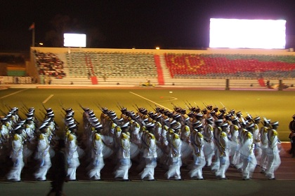 Eritrean Navy parading - Asmara Stadium Asmara Eritrea.