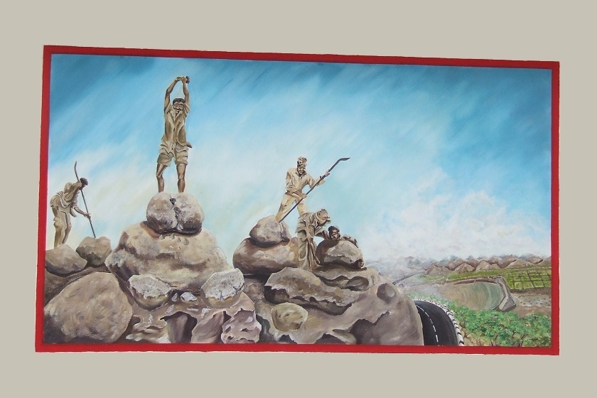 Wall painting depicting the liberation struggle - Keren Eritrea.