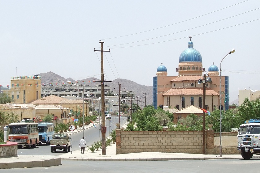 View on the regional administration and Catholic Cathedral - Keren Eritrea.