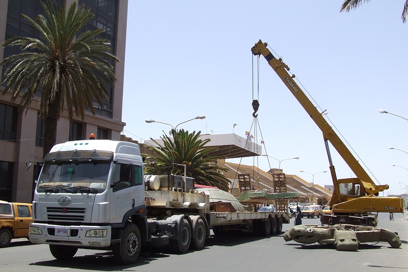 Dismantling the turtle - Bahti Meskerem Square Asmara Eritrea.