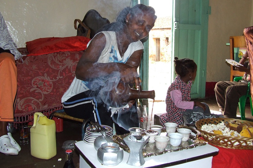 Traditional coffee ceremony - Edaga Arbi Asmara Eritrea.
