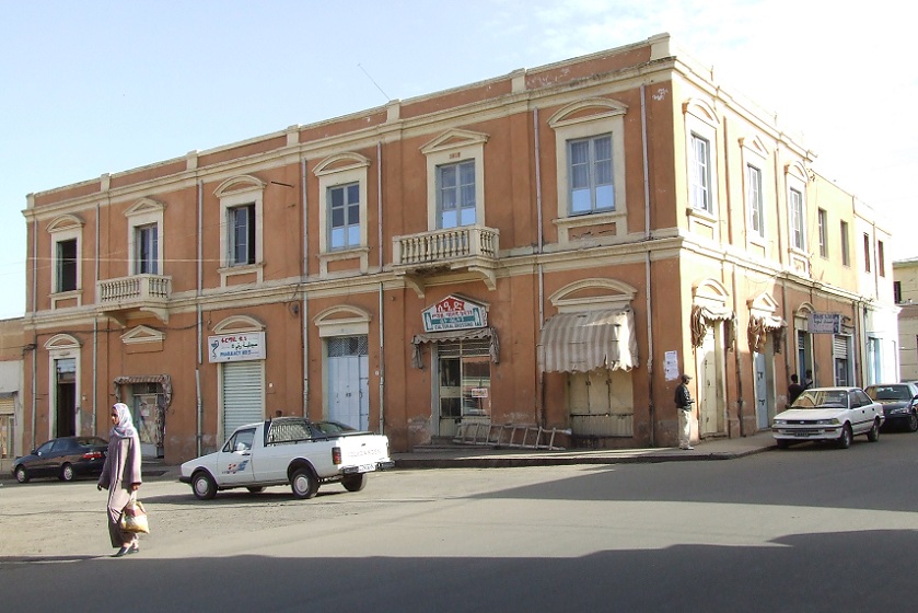 Shops and apartments former Piazza Roma -176-1 Street Asmara Eritrea.