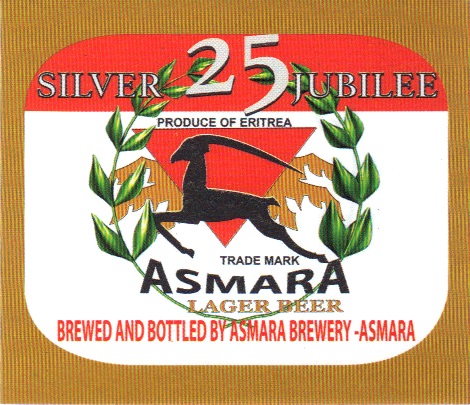 Asmara Brewery - special commenmorative beer labels on the occasion of 25th Anniversary Silver Jubilee of the Eritrean Independence,