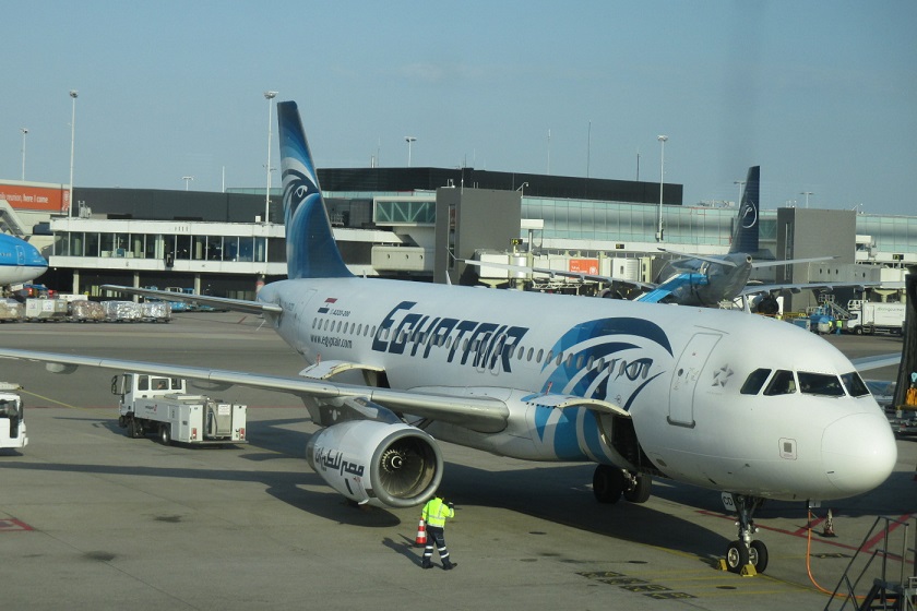 Egyptair Airbus at Amsterdam Airport