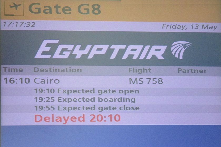 Bad news at Amsterdam Airport: MS758 to Cairo delayed four hours.