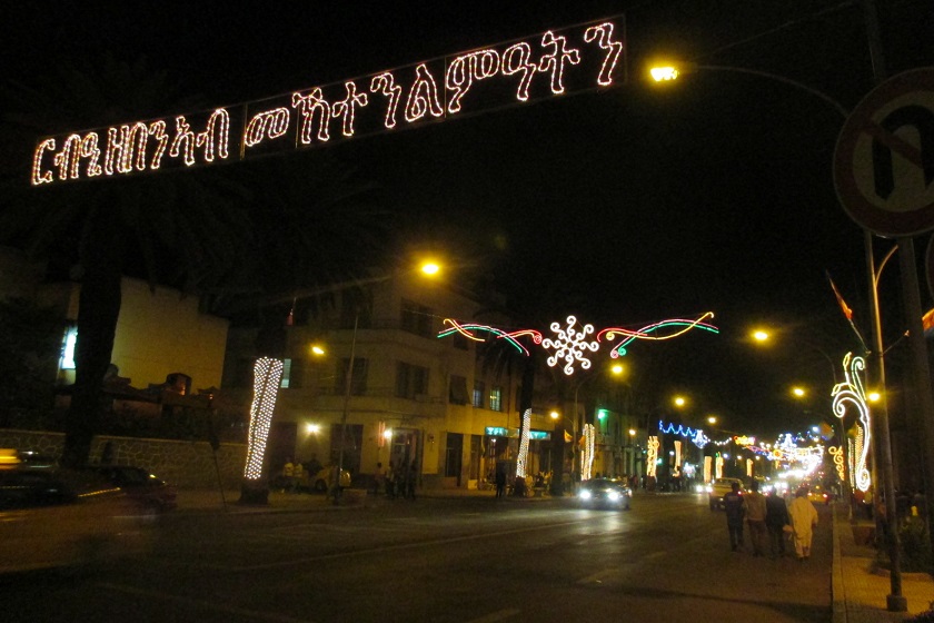 Iluminated Harnet Avenue - Asmara Eritrea