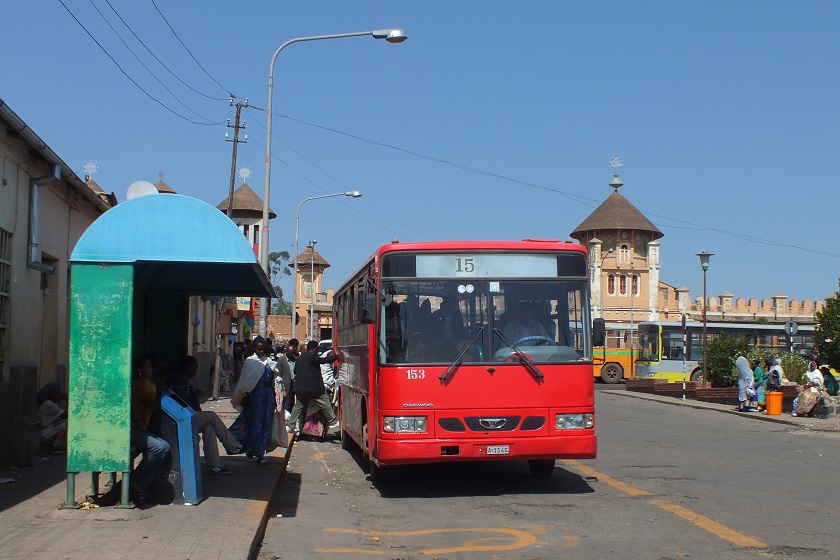 PTZM busses Nda Mariam bus hub - Asmara Eritrea.