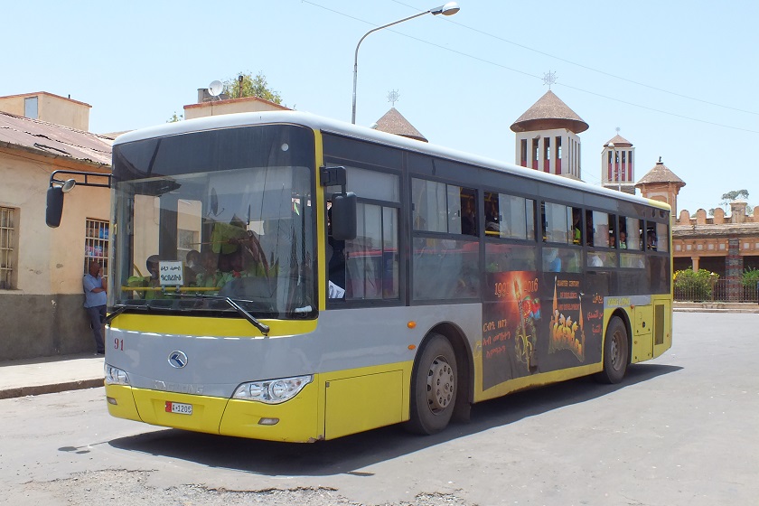 PTZM King Long City bus Nda Mariam bus hub - Asmara Eritrea.