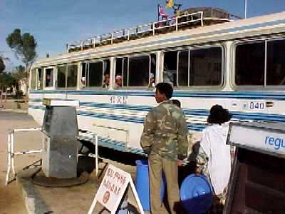 Bus stop near Asmara - December 2000